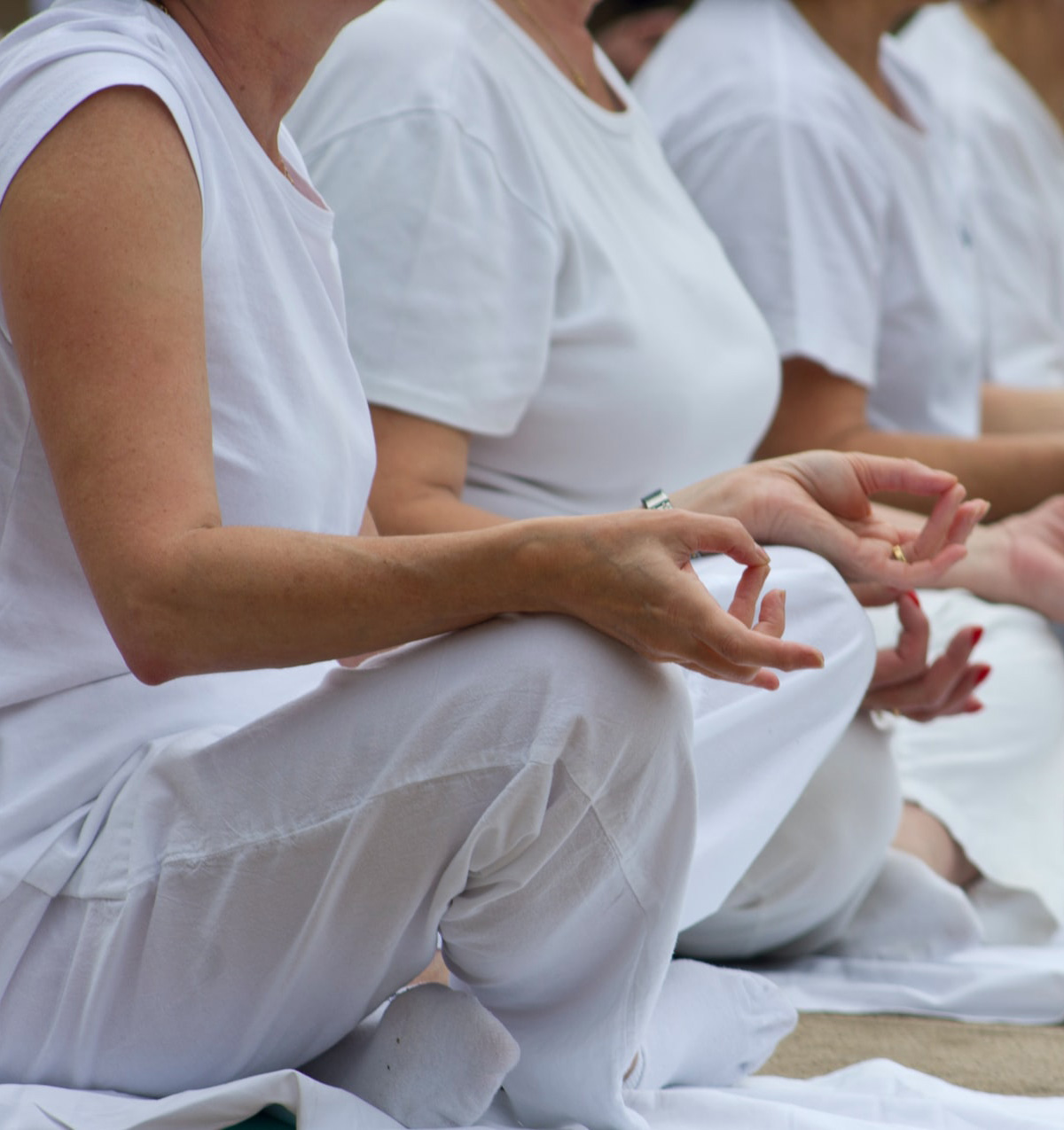 people meditating